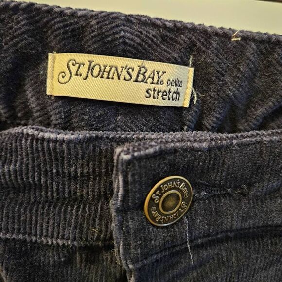 St. JOHNS BAY PETITE stretch corduroy pants Navy Blue size 8P - Picture 3 of 5